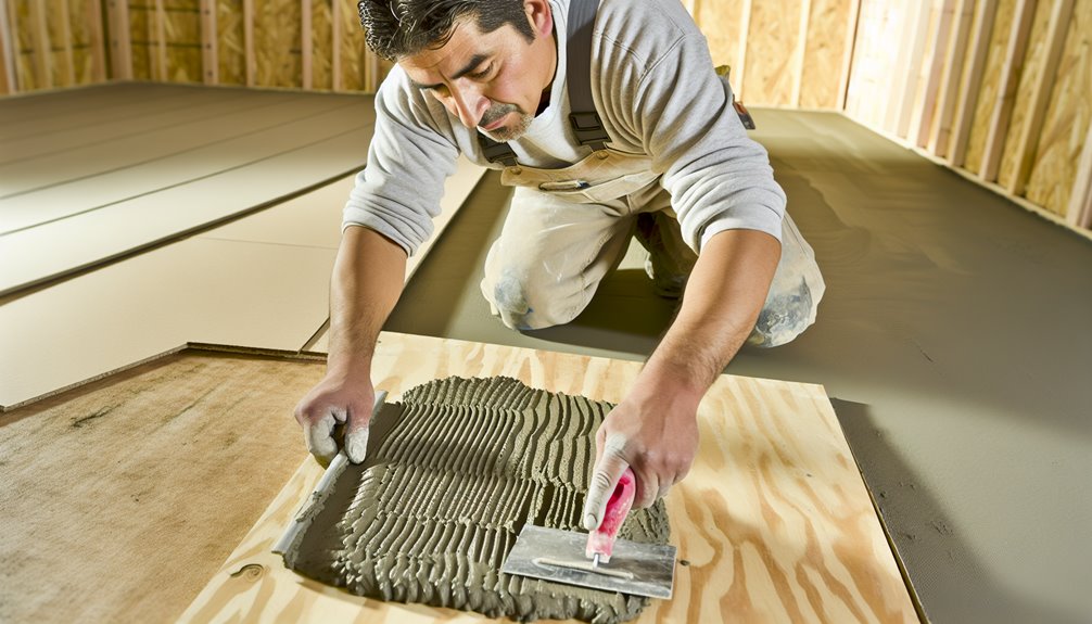 mortar under cement boards