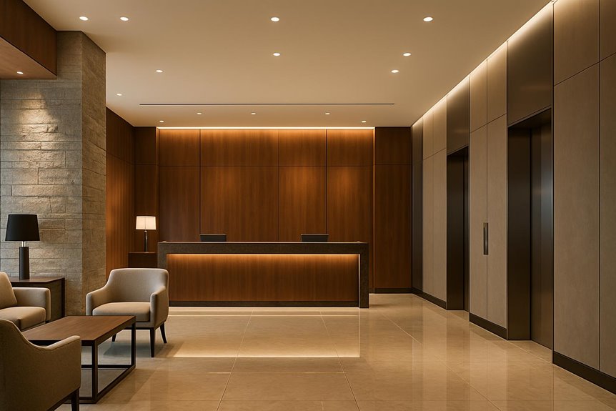 elevated lobby wall design